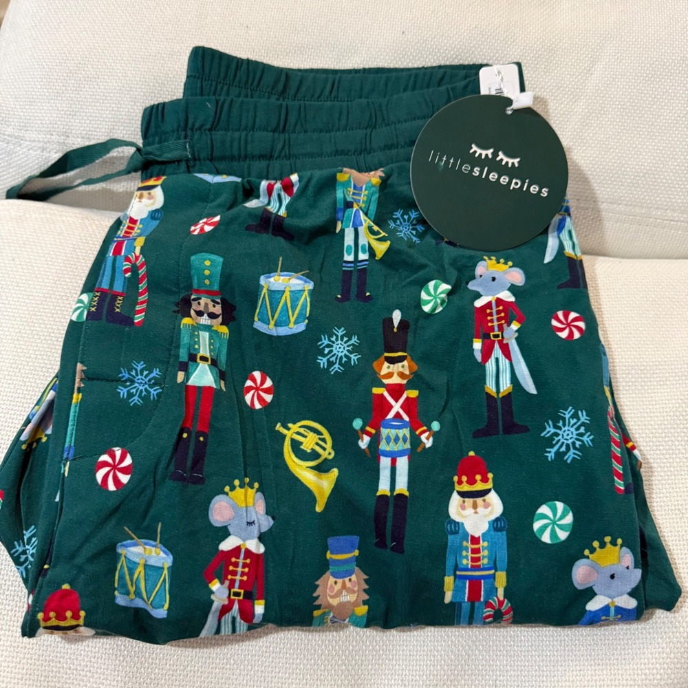 NWT Little Sleepies March Nutcracker PJ pajama Pants Green Christmas Holiday‎ z0